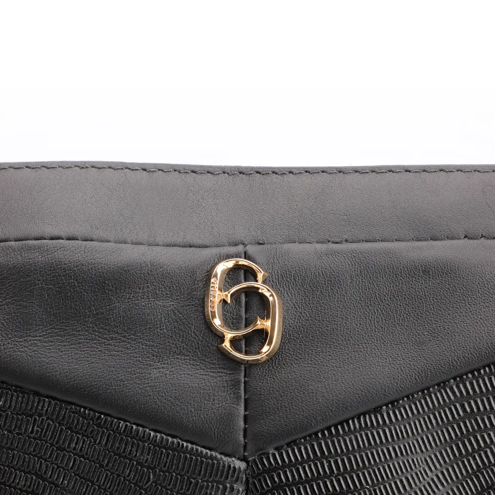 Bolsa Transversal Couro Preto/Couro Nobuck Preto/Lezard Preto - imagem 6