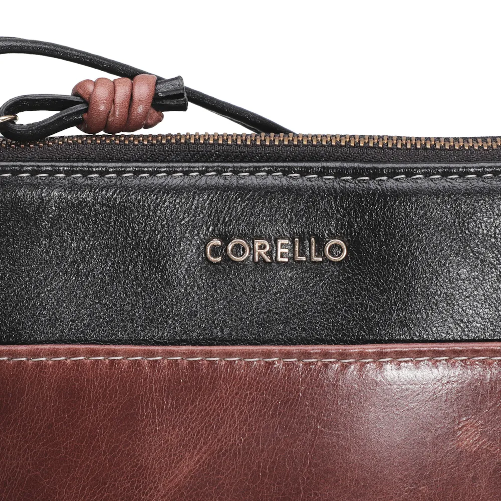 Bolsa Transversal Couro Preto/Marrom - imagem 6