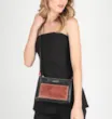 Bolsa Transversal Couro Preto/Marrom - imagem 2