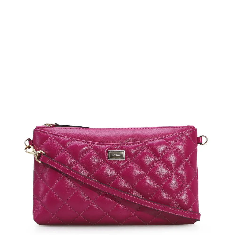 Bolsa Transversal Couro Rosa