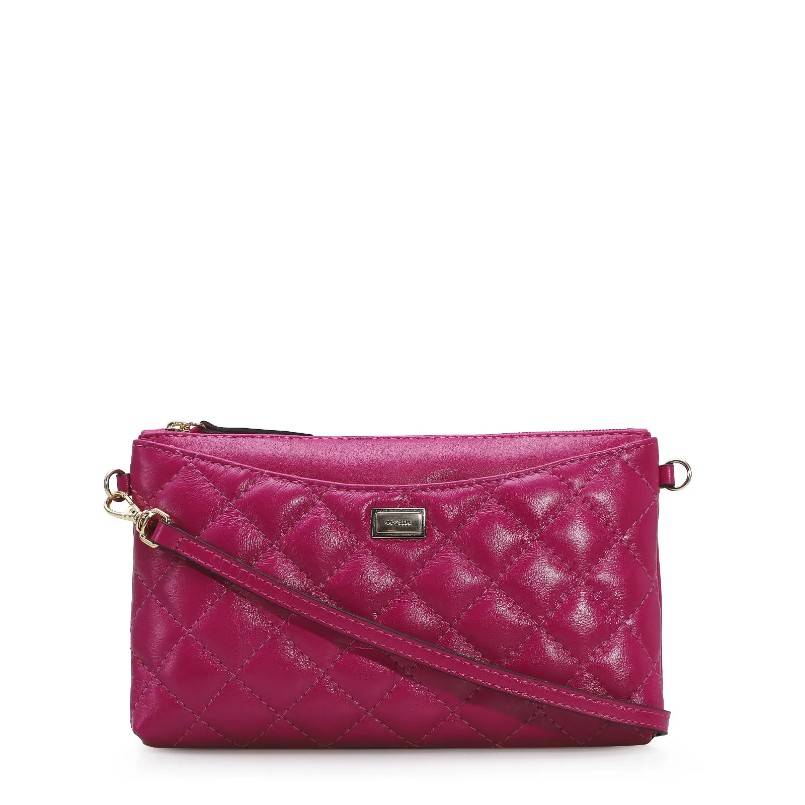 Bolsa Transversal Couro Rosa