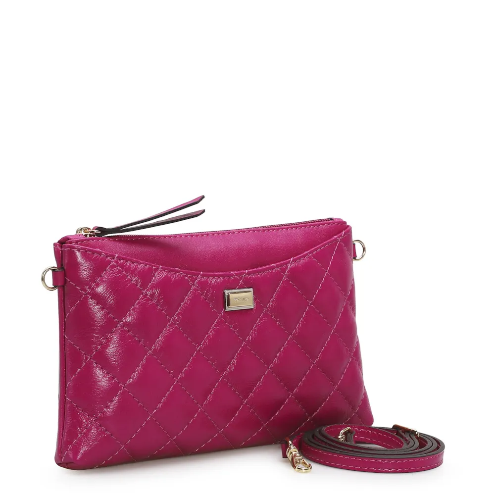 Bolsa Transversal Couro Rosa - imagem 2