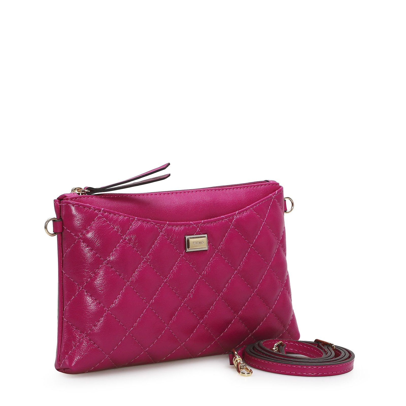 Bolsa Transversal Couro Rosa
