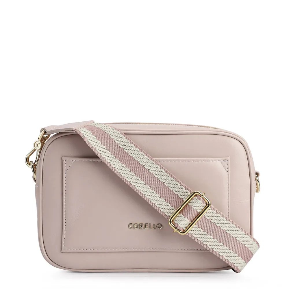 Bolsa Transversal Couro Rosa