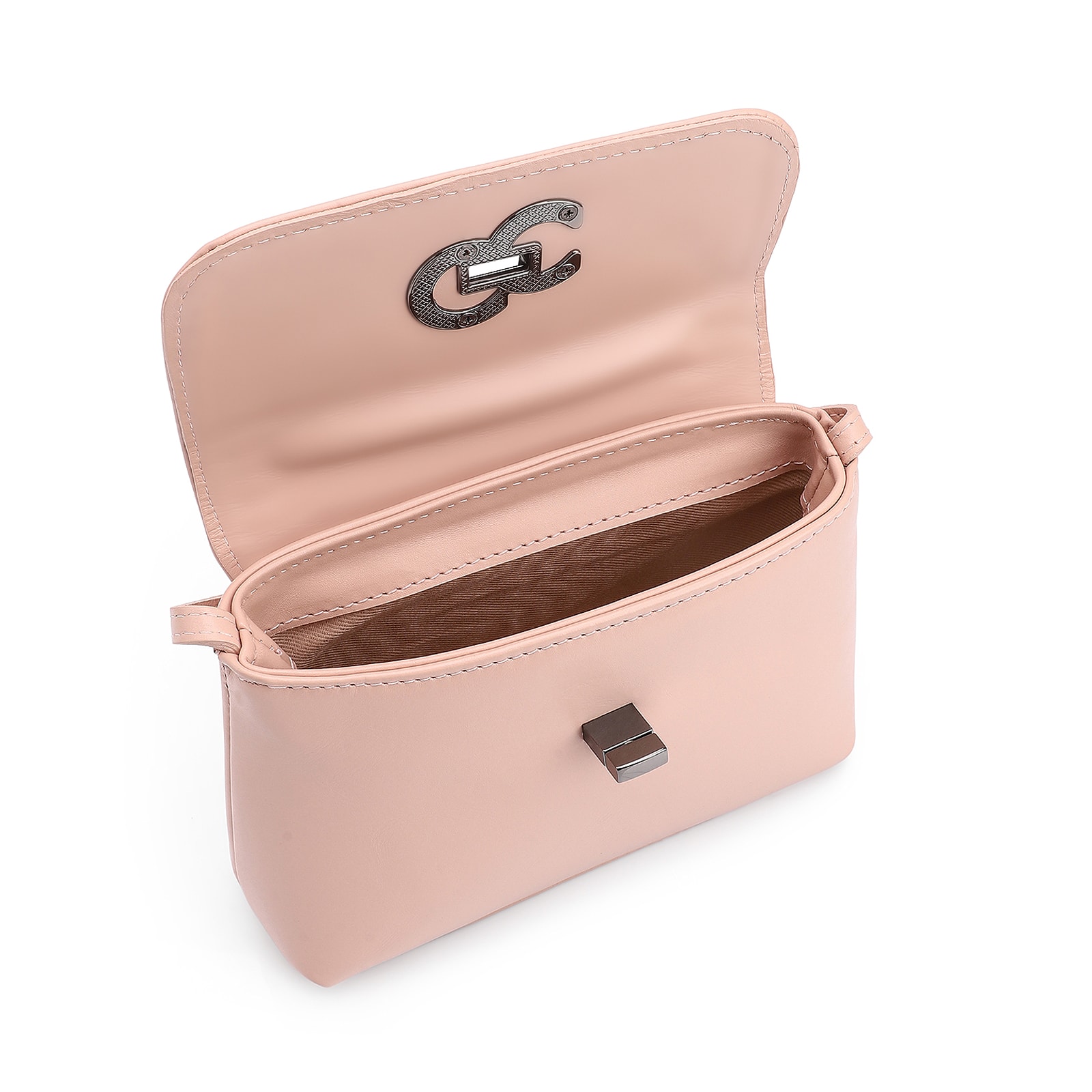 Bolsa Transversal Couro Rosa