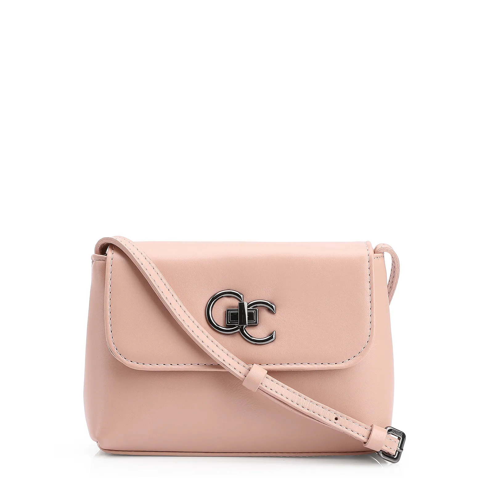 Bolsa Transversal Couro Rosa