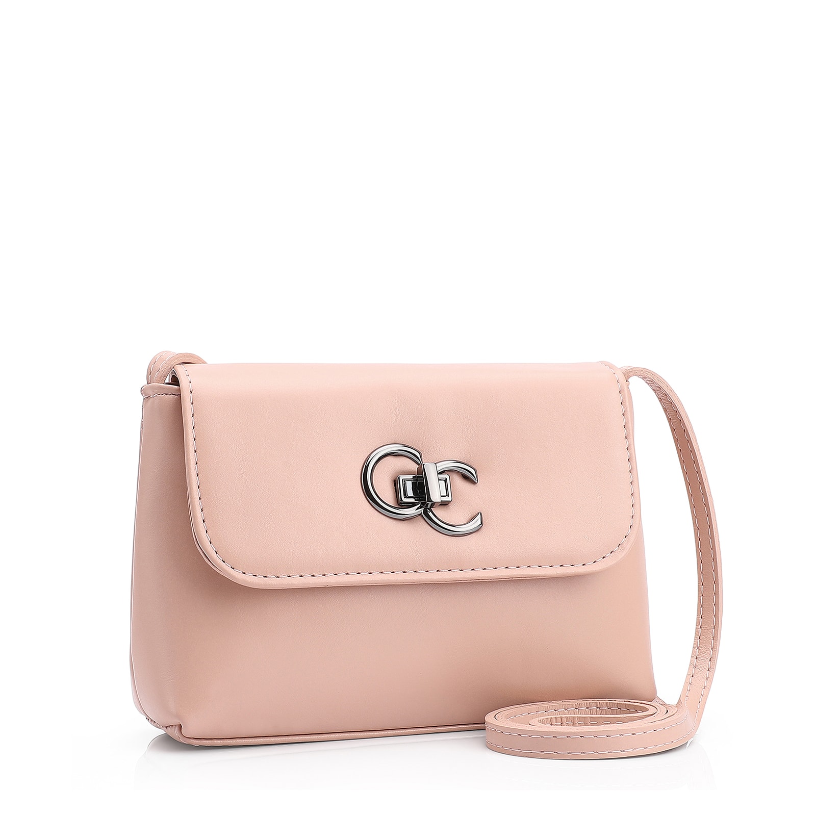 Bolsa Transversal Couro Rosa