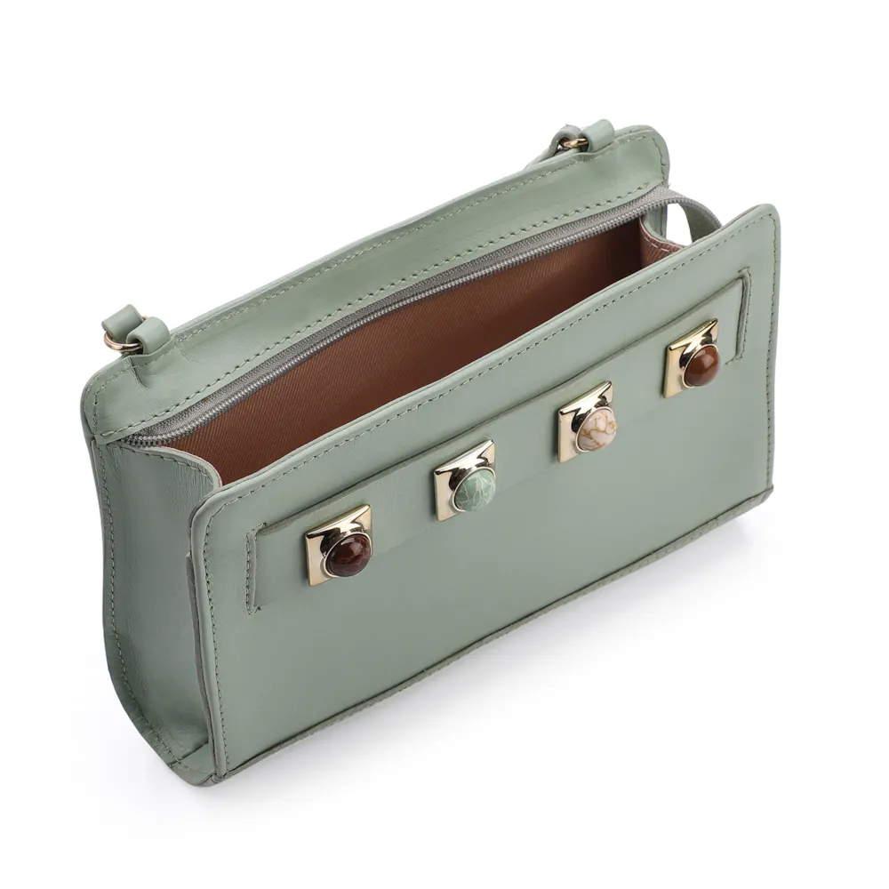 Bolsa Transversal Couro Verde - imagem 4
