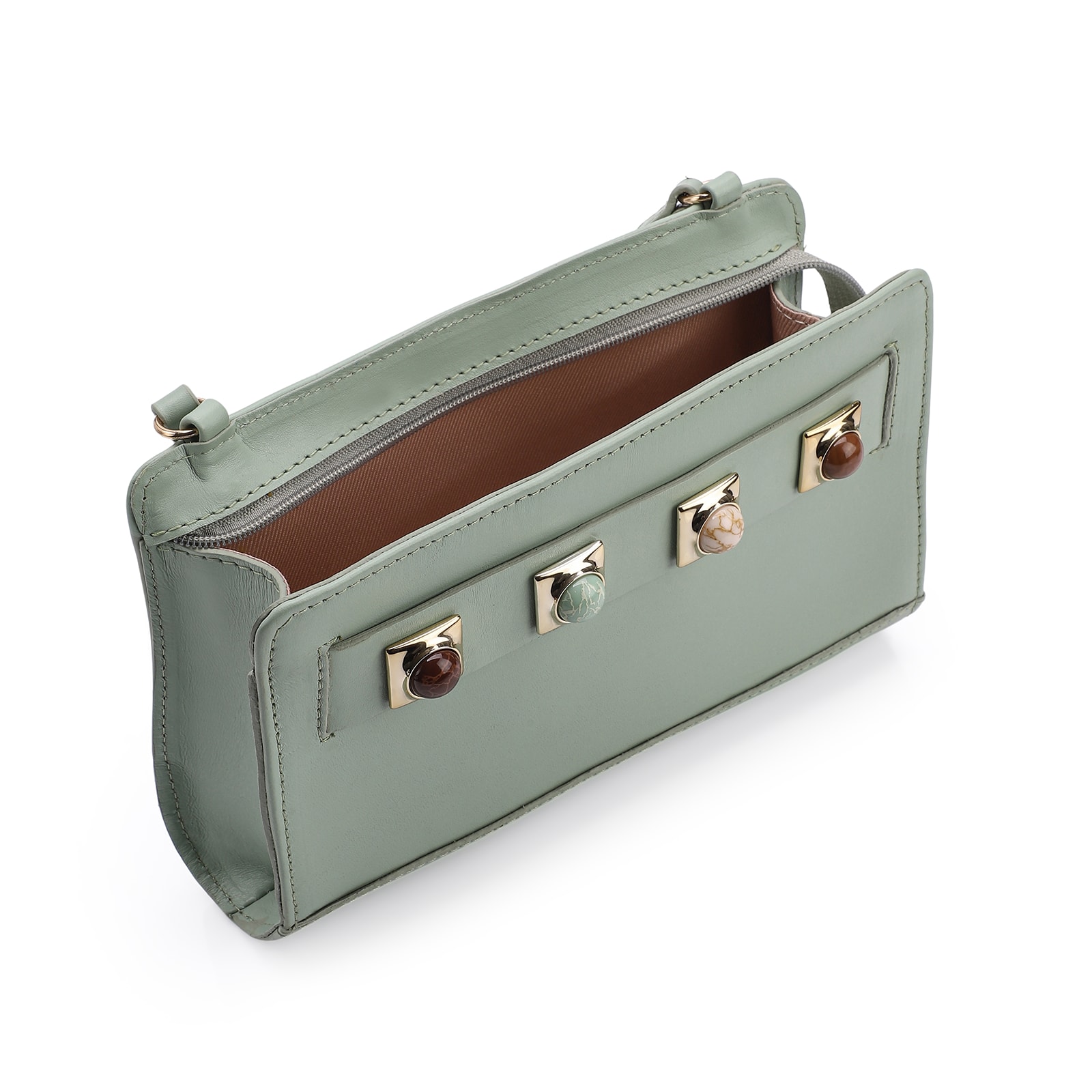 Bolsa Transversal Couro Verde