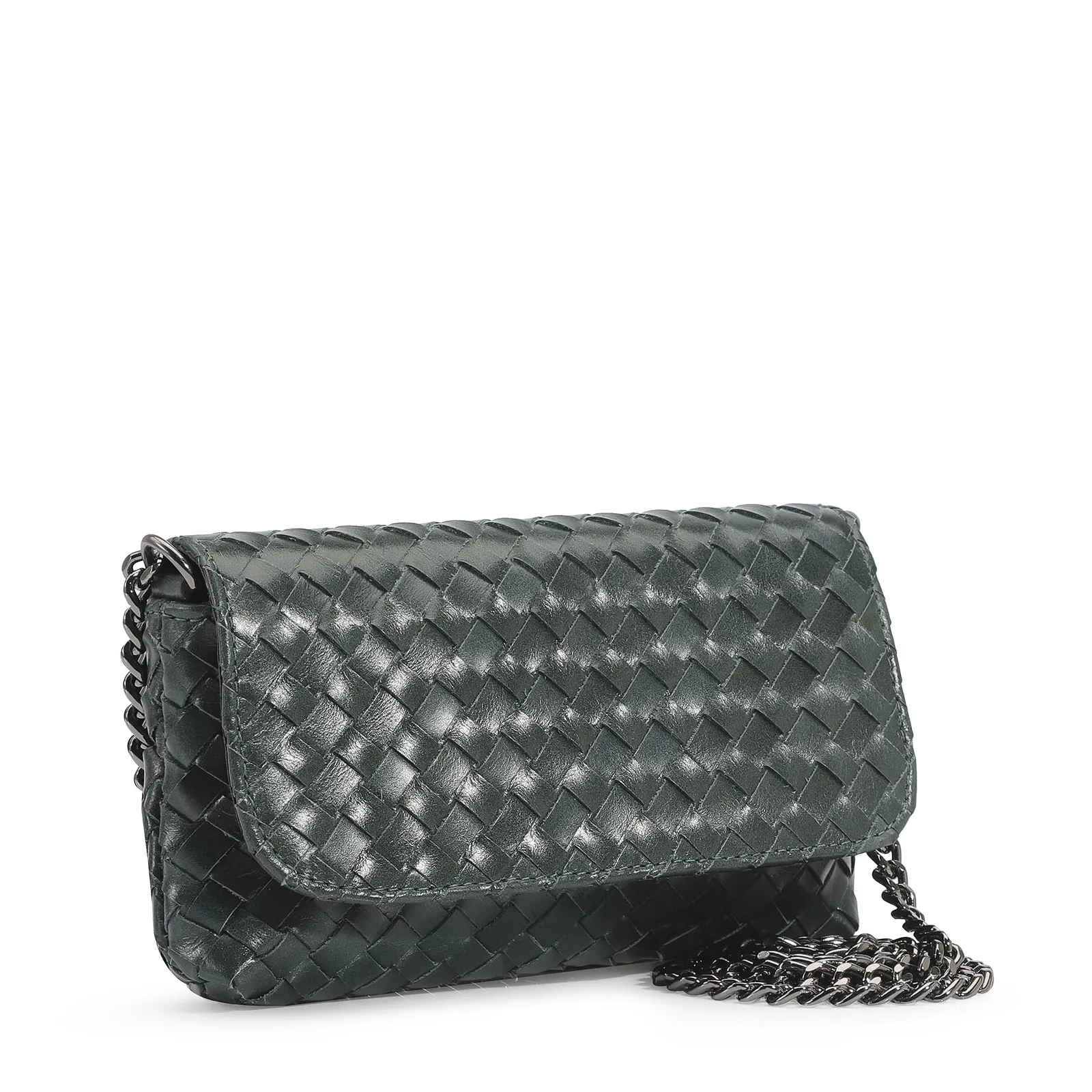 Bolsa Transversal Couro Verde