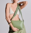 Bolsa Transversal Couro Verde Claro/Alça Alt Tramado Verde - imagem 2