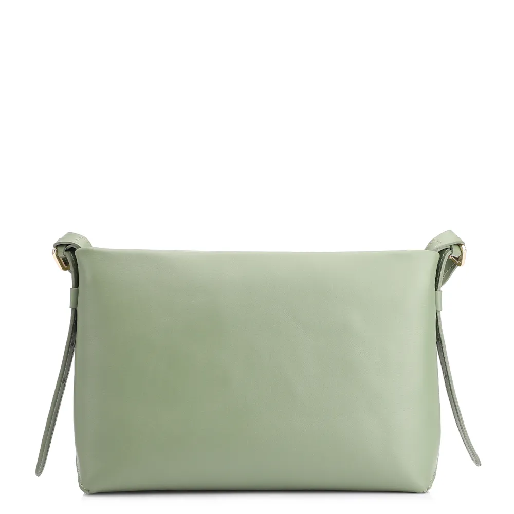 Bolsa Transversal Couro Verde Claro/Alça Alt Tramado Verde - imagem 4