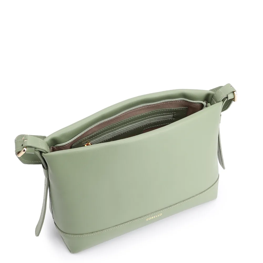 Bolsa Transversal Couro Verde Claro/Alça Alt Tramado Verde - imagem 5