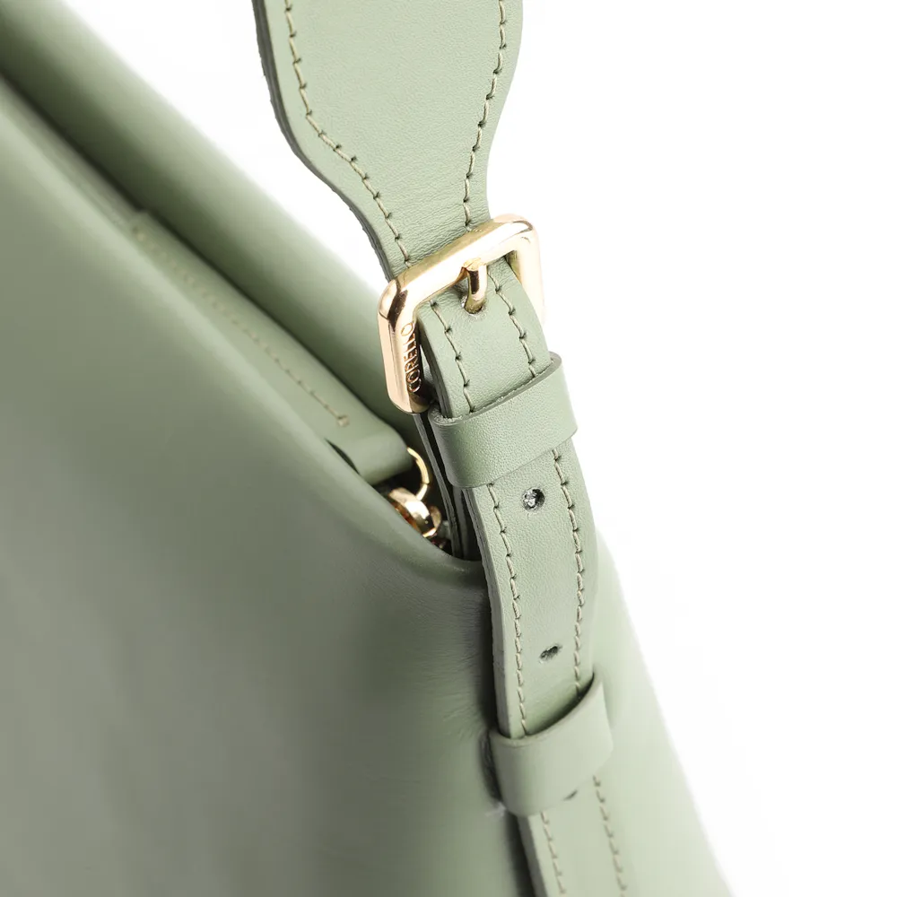Bolsa Transversal Couro Verde Claro/Alça Alt Tramado Verde - imagem 6