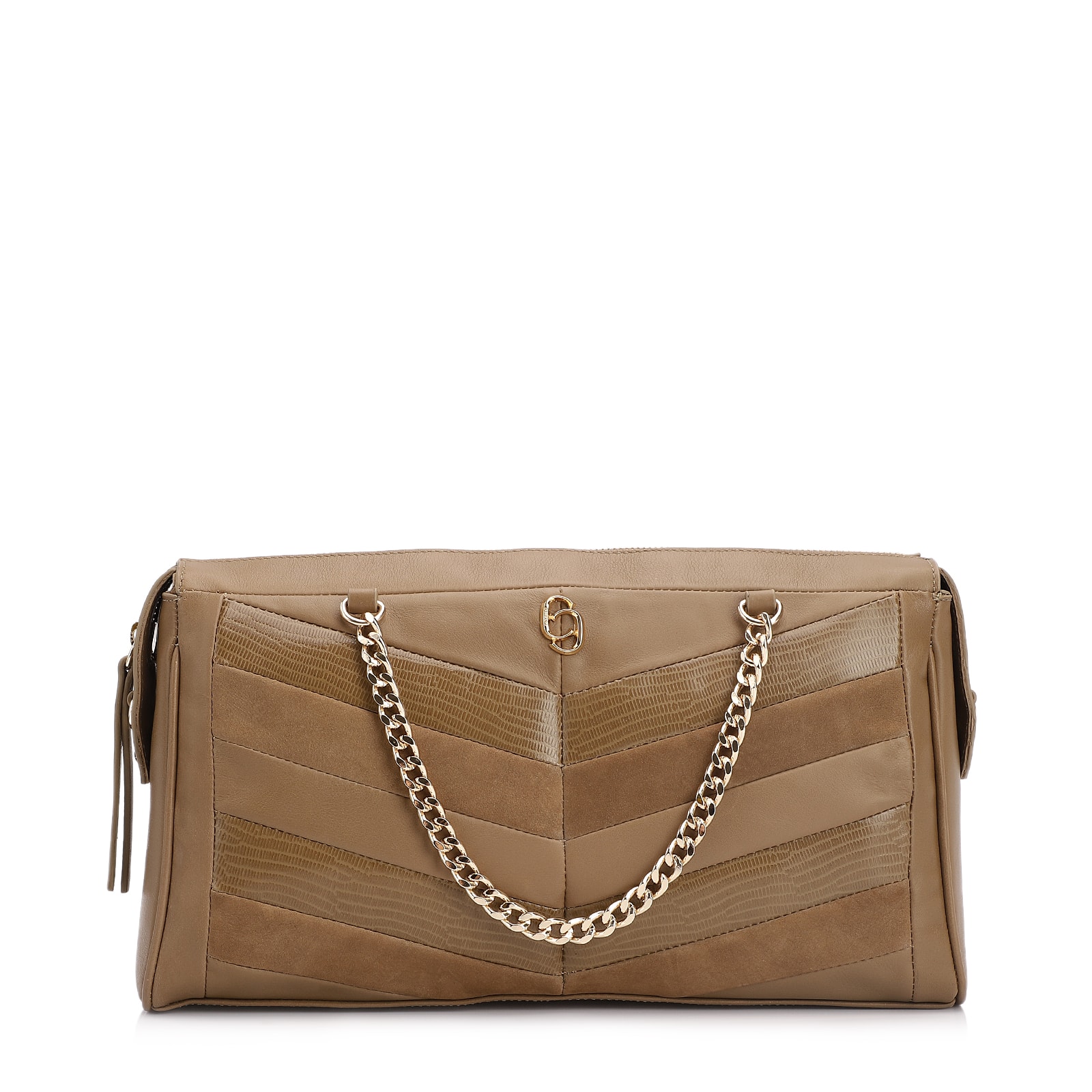 Bolsa Transversal Couro Verde/Couro Nobuck Verde/Lezard Verde
