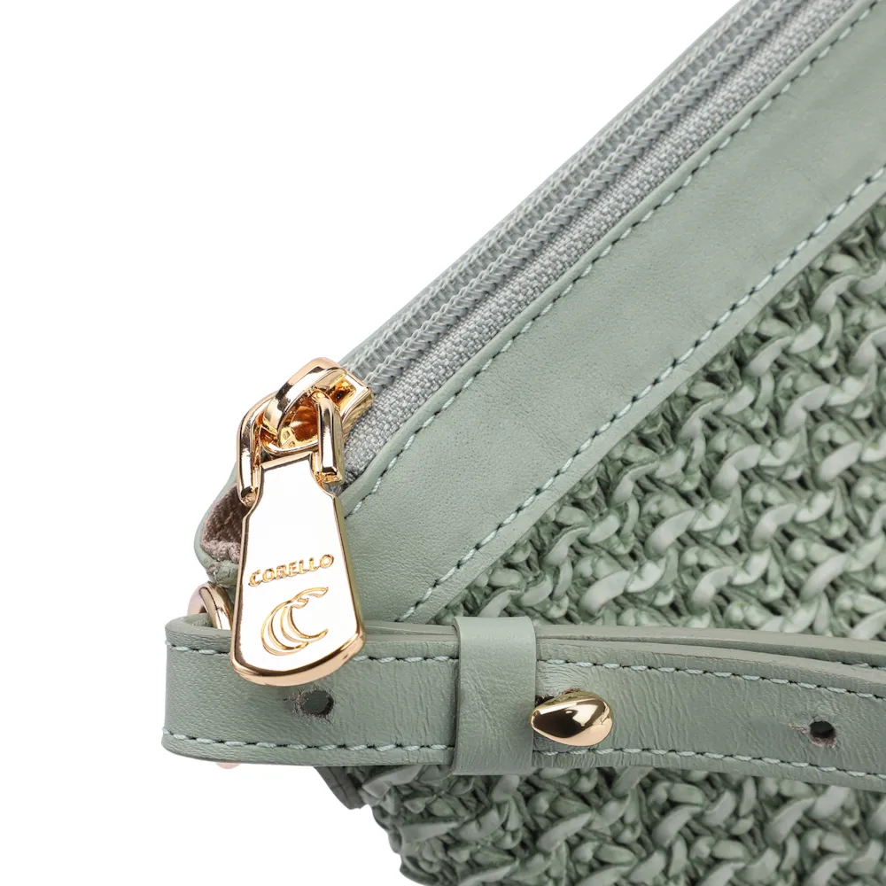 Bolsa Transversal Couro Verde/Crochet Verde - imagem 5