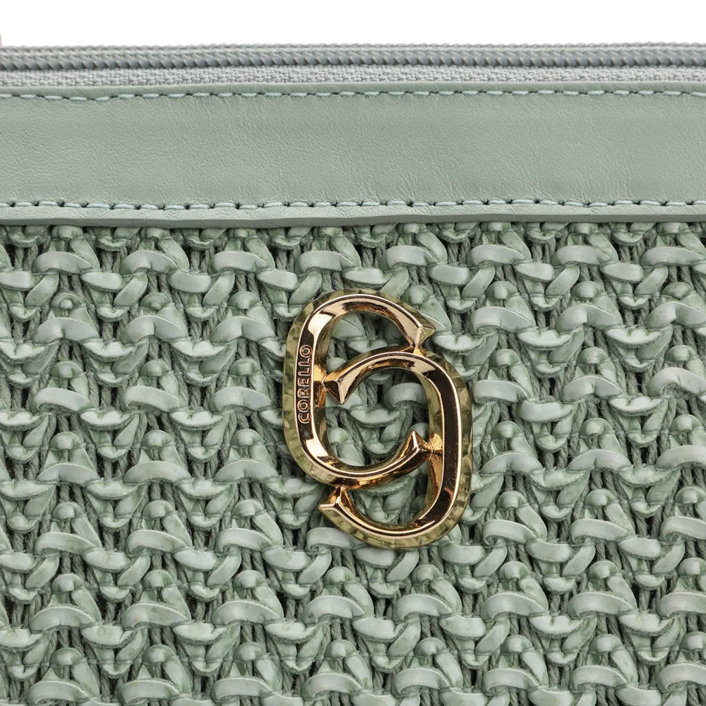 Bolsa Transversal Couro Verde/Crochet Verde - imagem 6