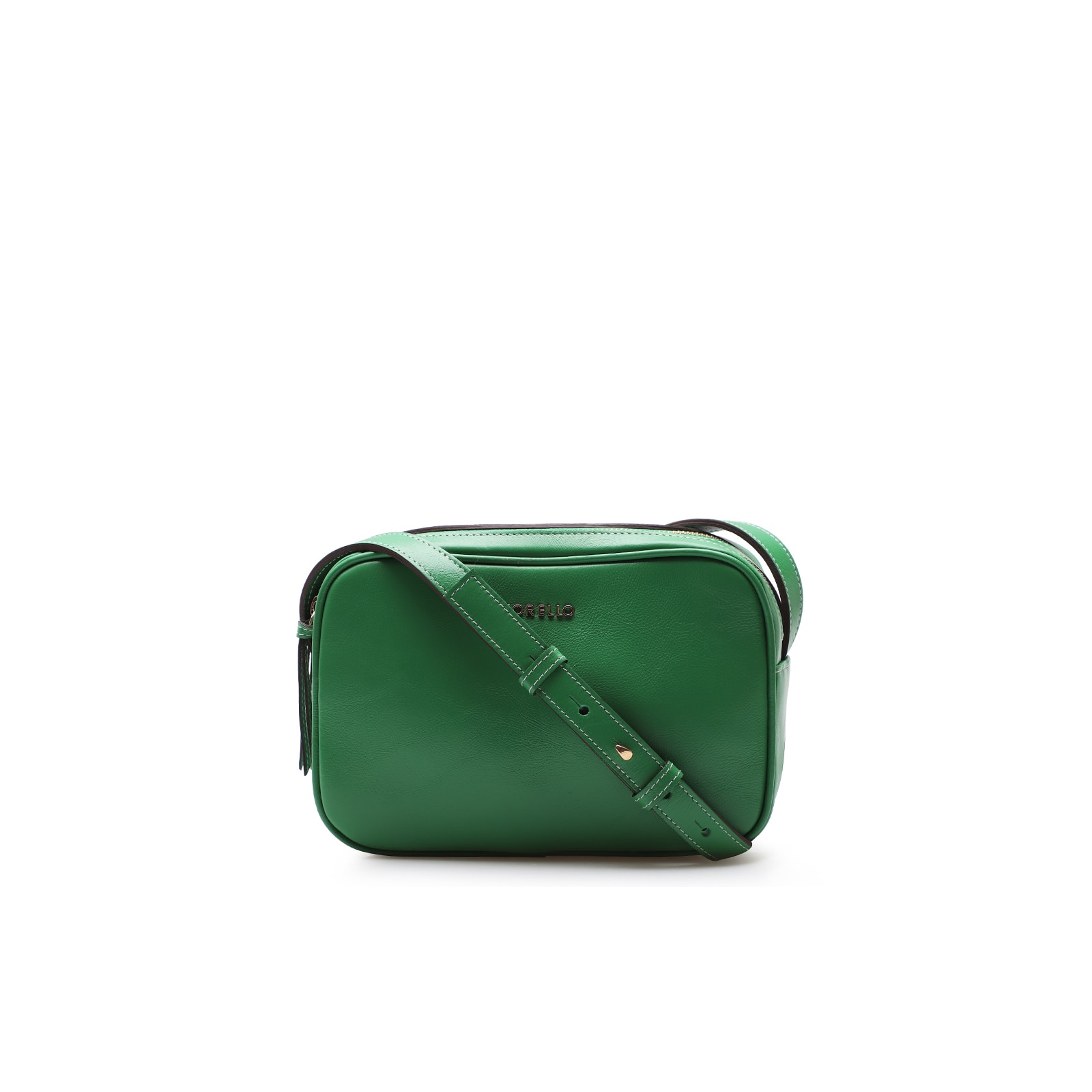 Bolsa Transversal Couro Verde Folha