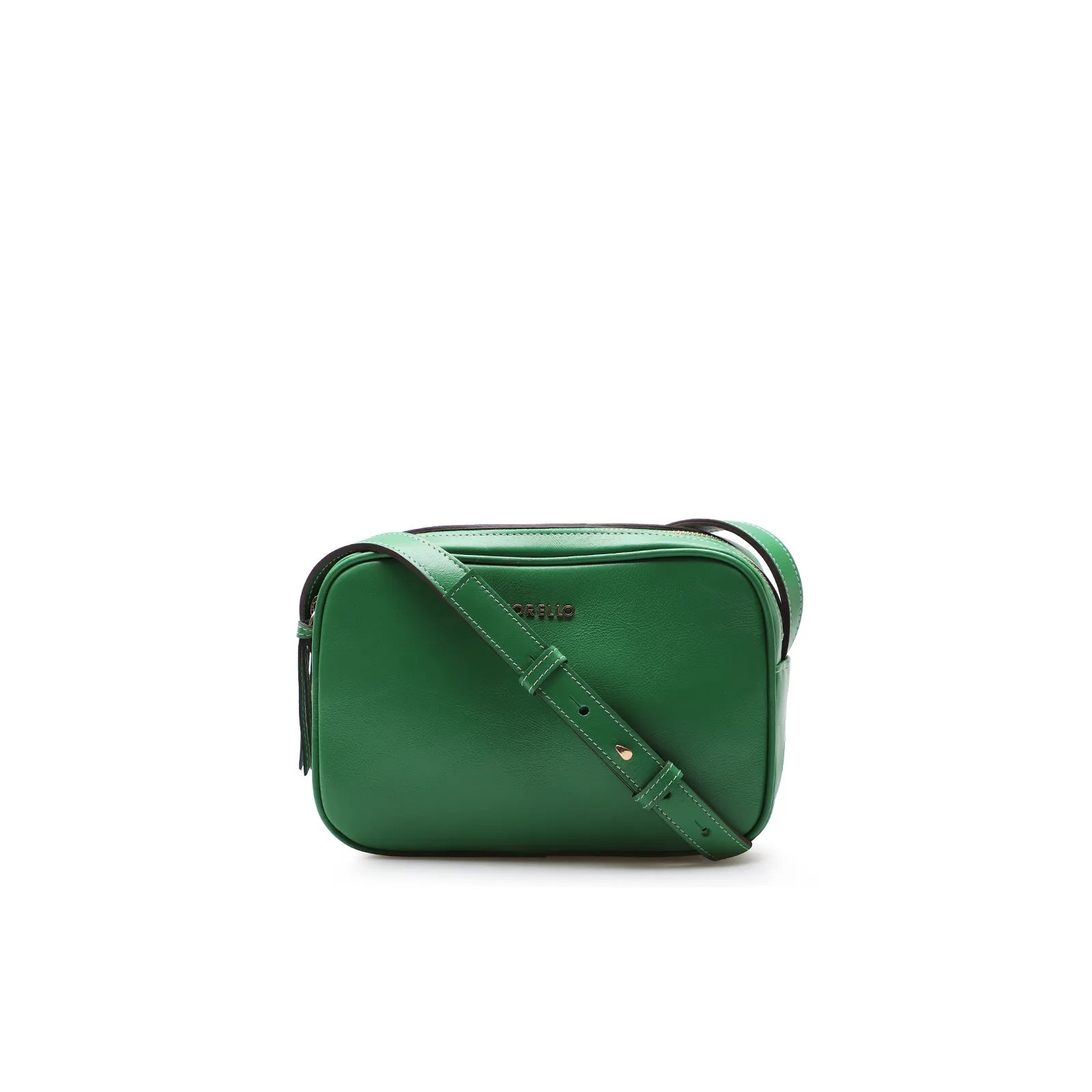 Bolsa Transversal Couro Verde Folha