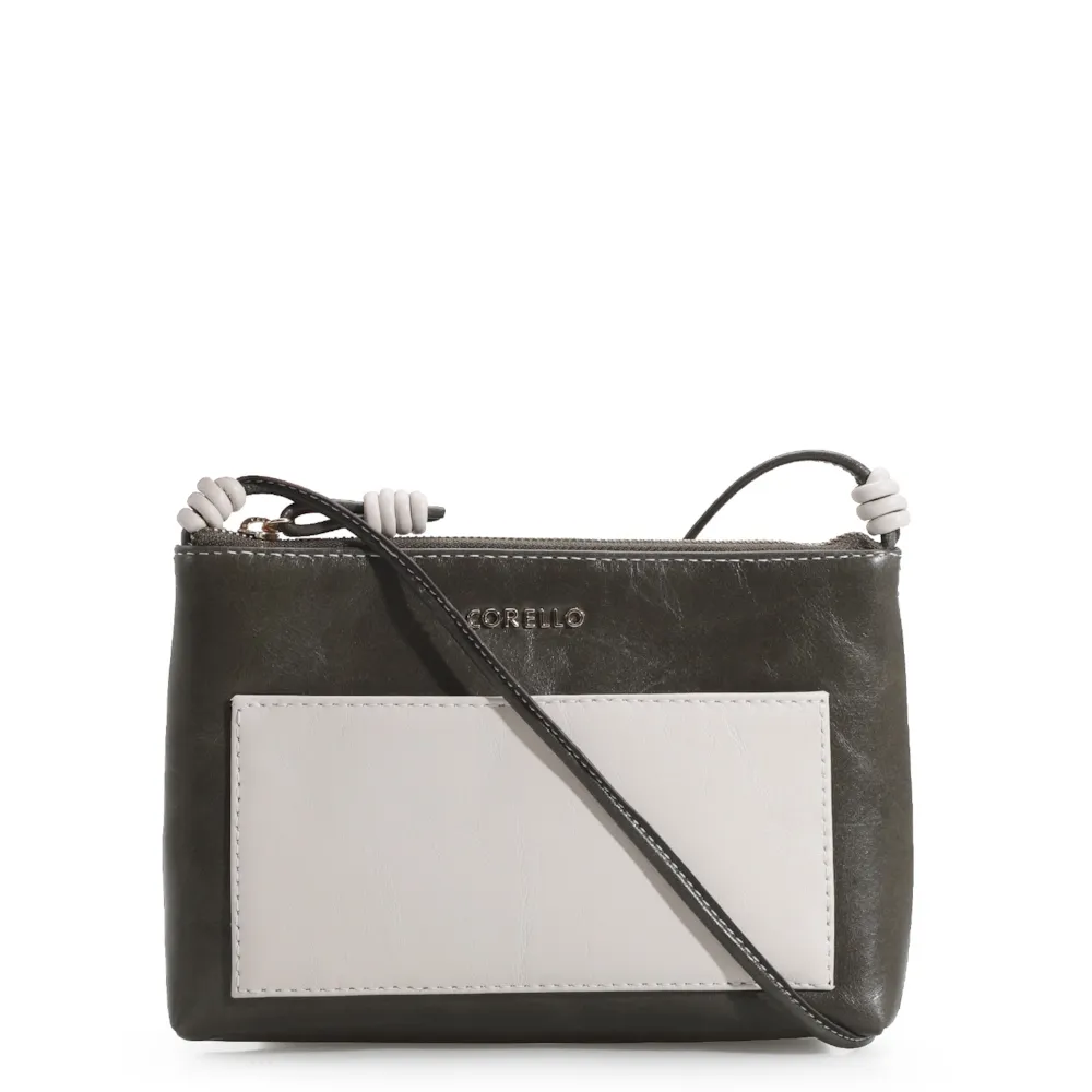 Bolsa Transversal Couro Verde/Off White