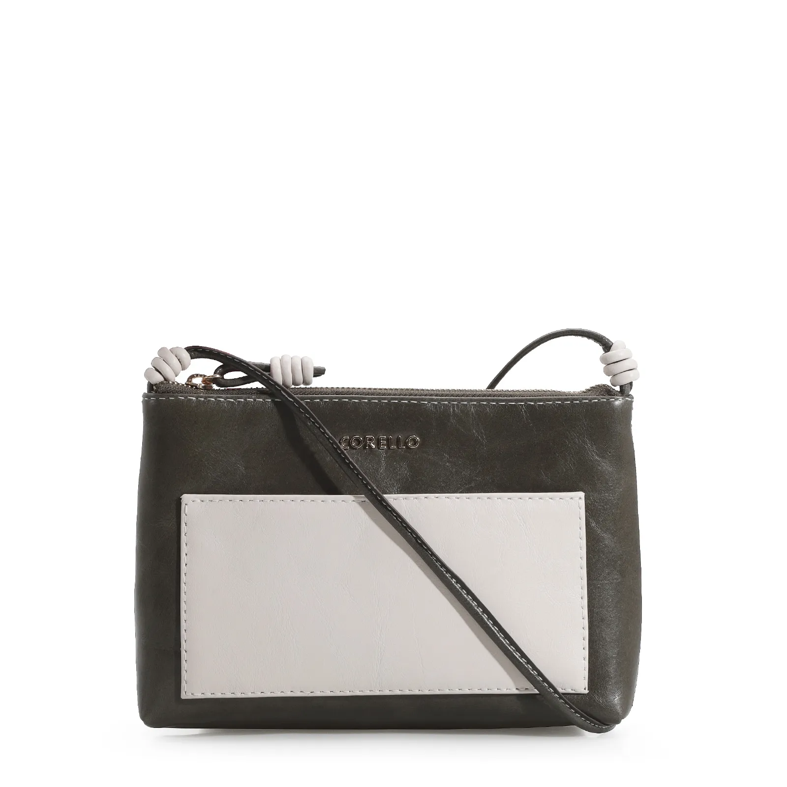 Bolsa Transversal Couro Verde/Off White