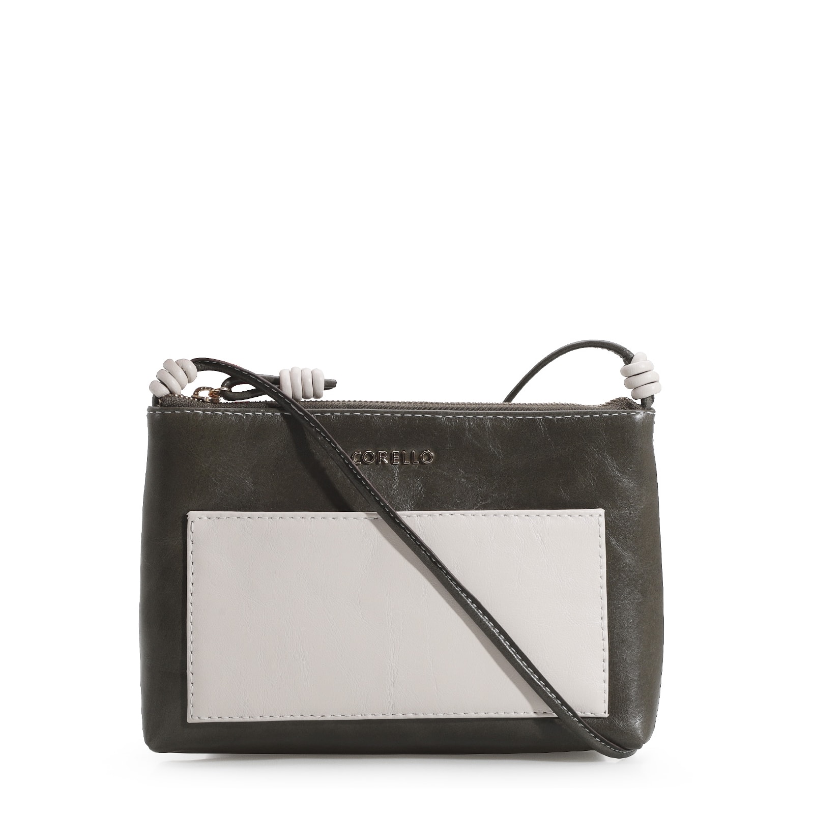 Bolsa Transversal Couro Verde/Off White