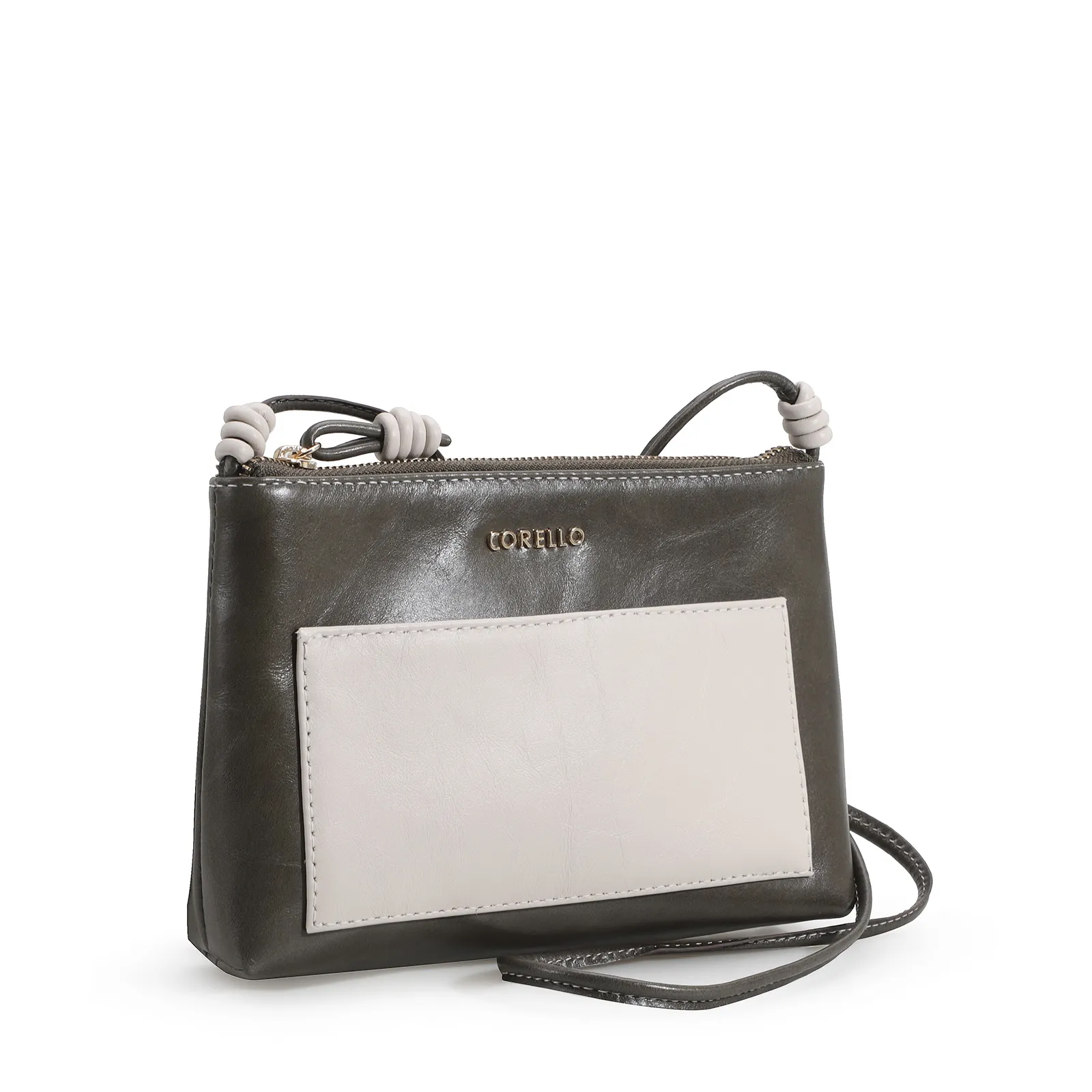 Bolsa Transversal Couro Verde/Off White