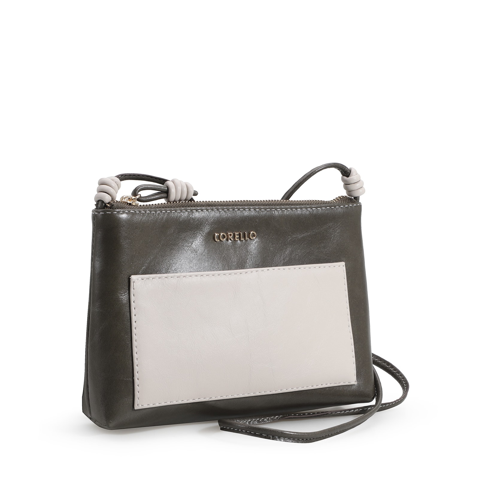 Bolsa Transversal Couro Verde/Off White