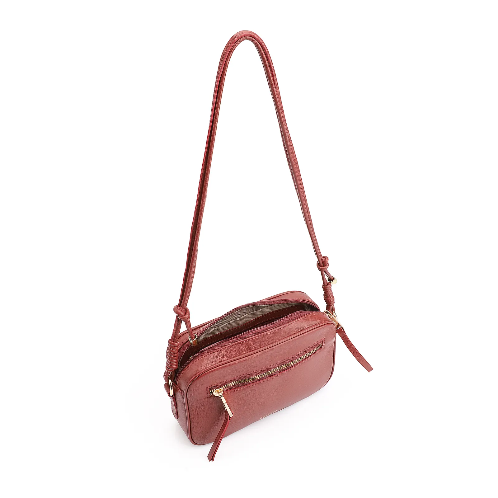 Bolsa Transversal Couro Vermelho