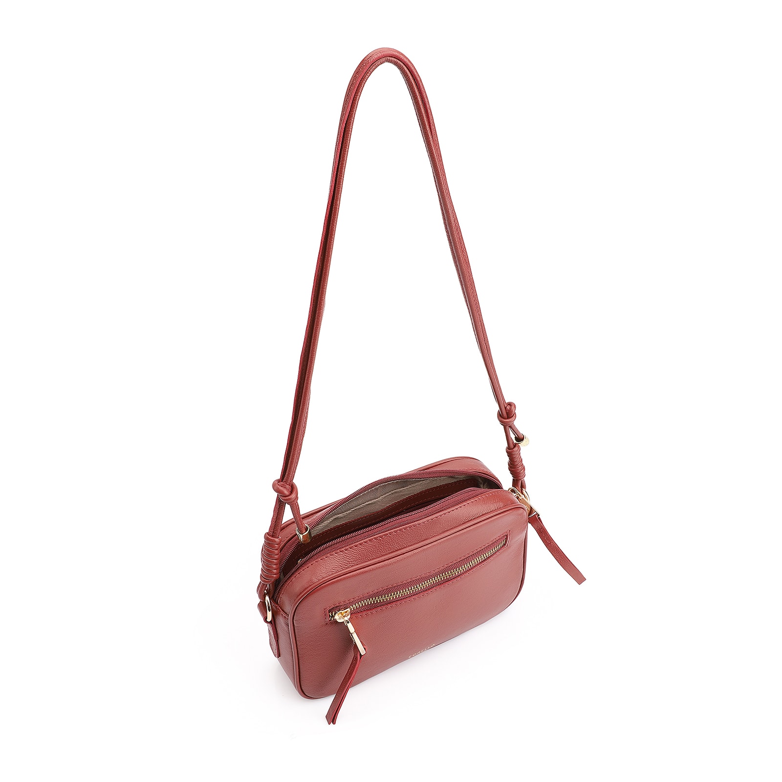 Bolsa Transversal Couro Vermelho