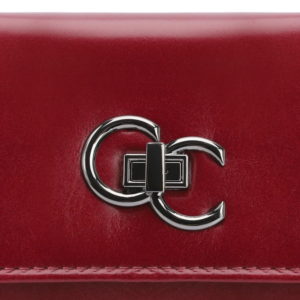 Bolsa Transversal Couro Vermelho Cereja - imagem 6