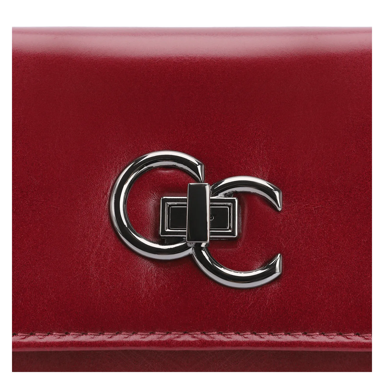 Bolsa Transversal Couro Vermelho Cereja