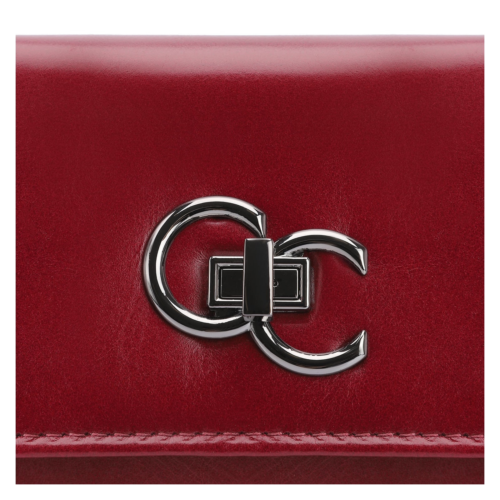 Bolsa Transversal Couro Vermelho Cereja