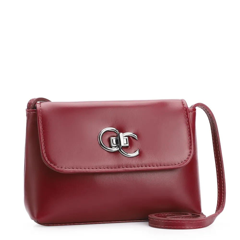 Bolsa Transversal Couro Vermelho Cereja - imagem 2