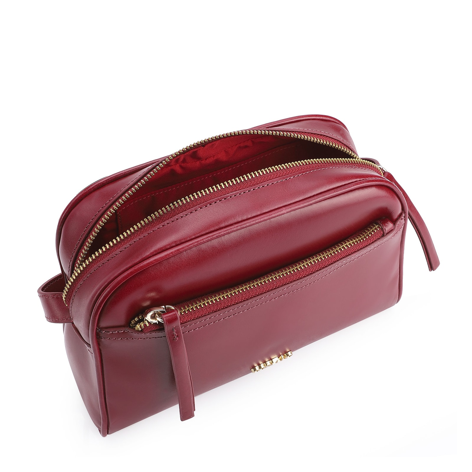 Bolsa Transversal Couro Vermelho Cereja