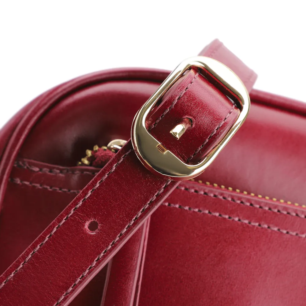 Bolsa Transversal Couro Vermelho Cereja - imagem 5