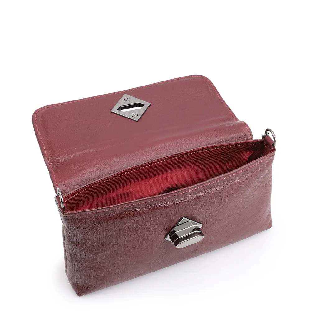  Bolsa Transversal Couro Vinho - imagem 5