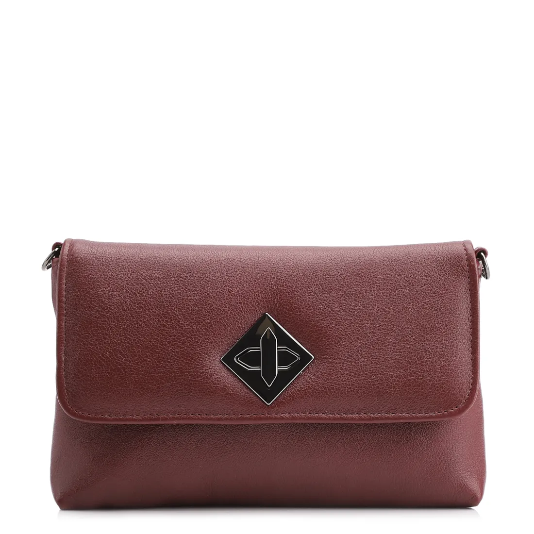 Bolsa Transversal Couro Vinho