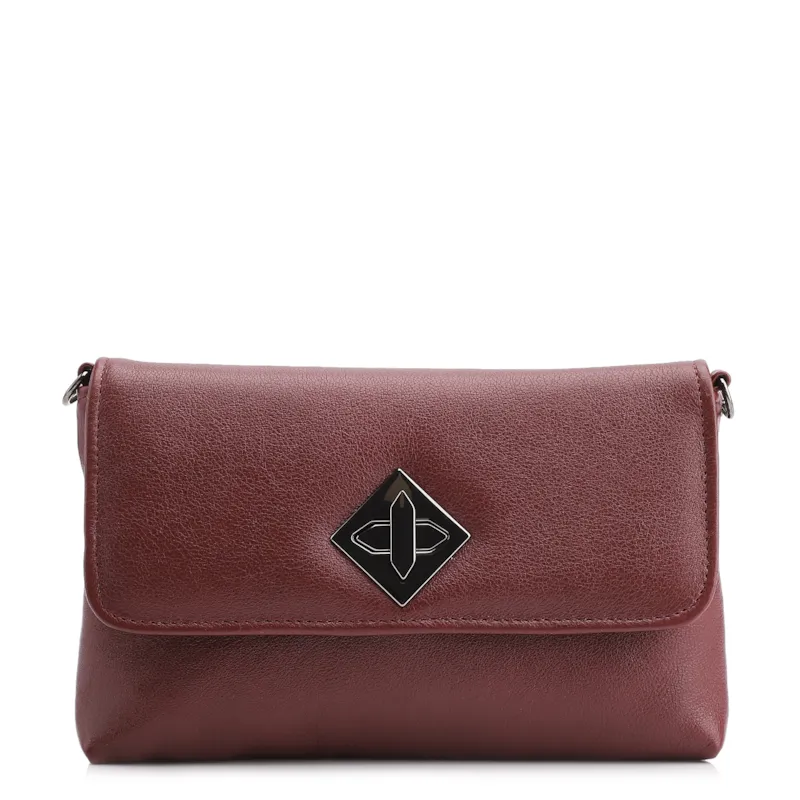  Bolsa Transversal Couro Vinho