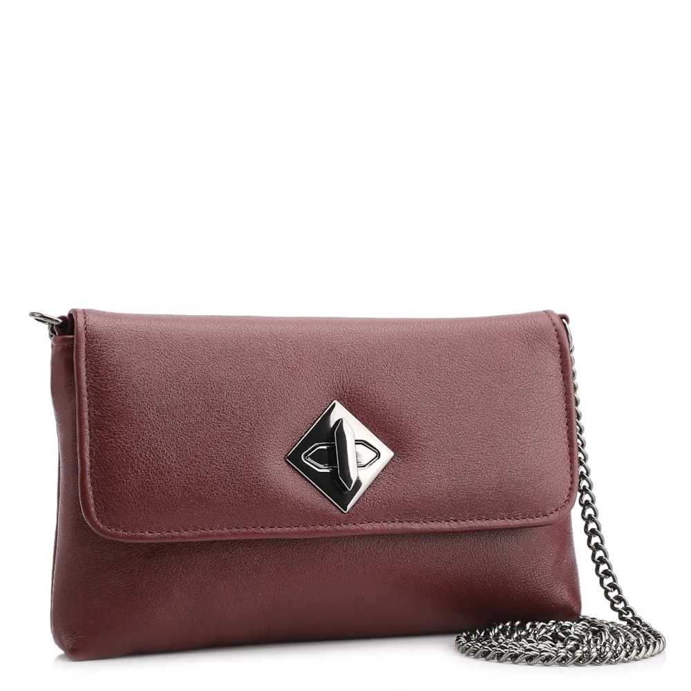  Bolsa Transversal Couro Vinho - imagem 3