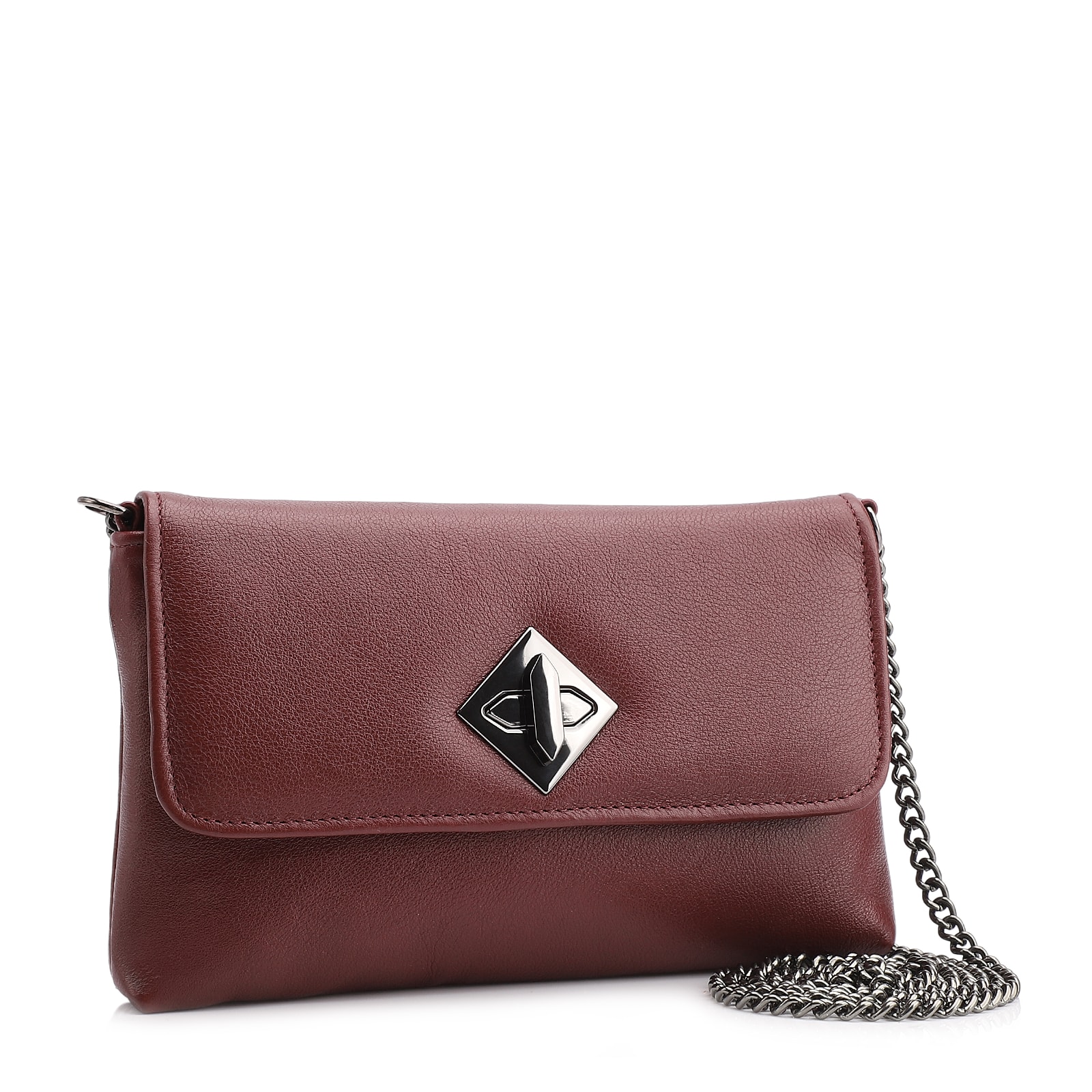 Bolsa Transversal Couro Vinho