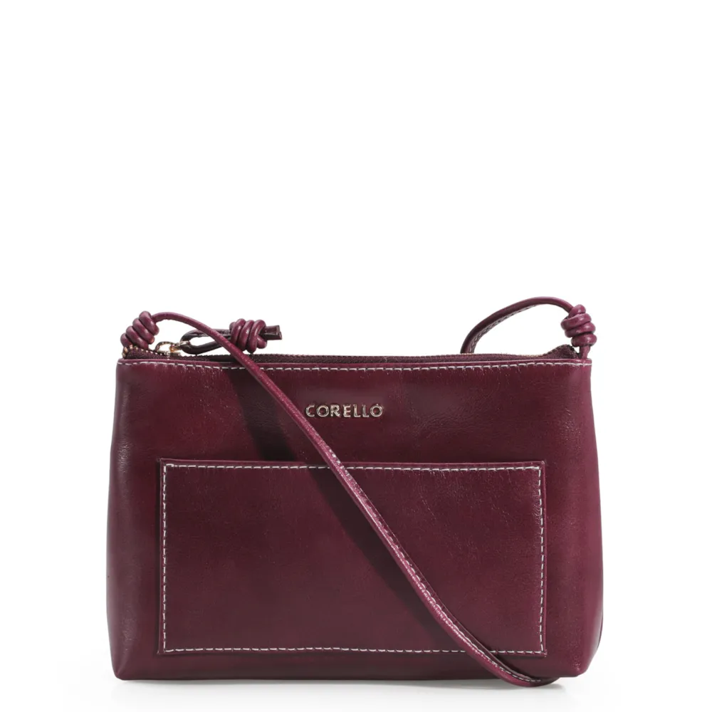 Bolsa Transversal Couro Vinho
