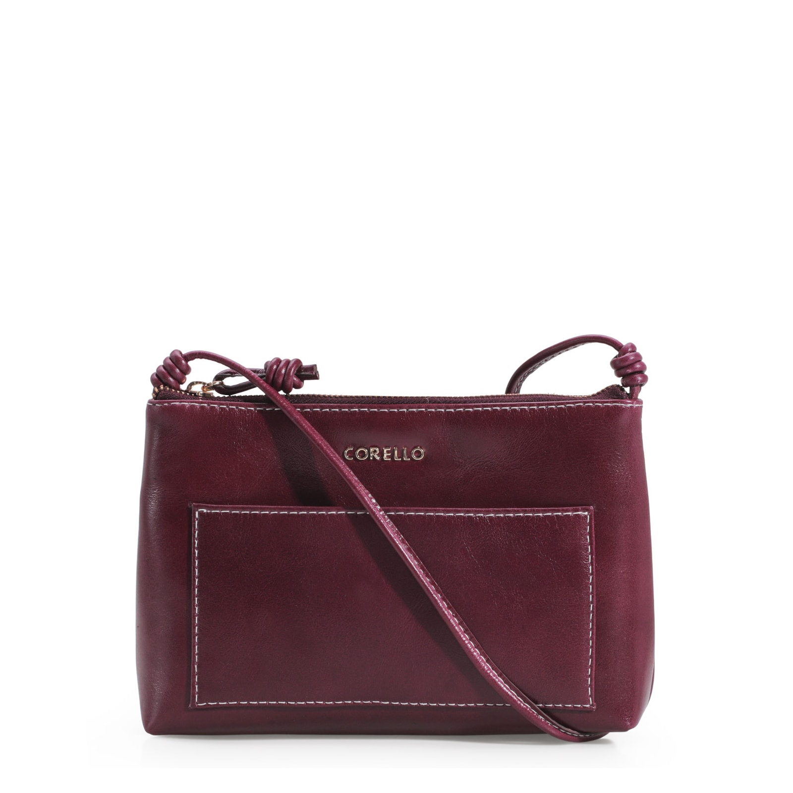 Bolsa Transversal Couro Vinho