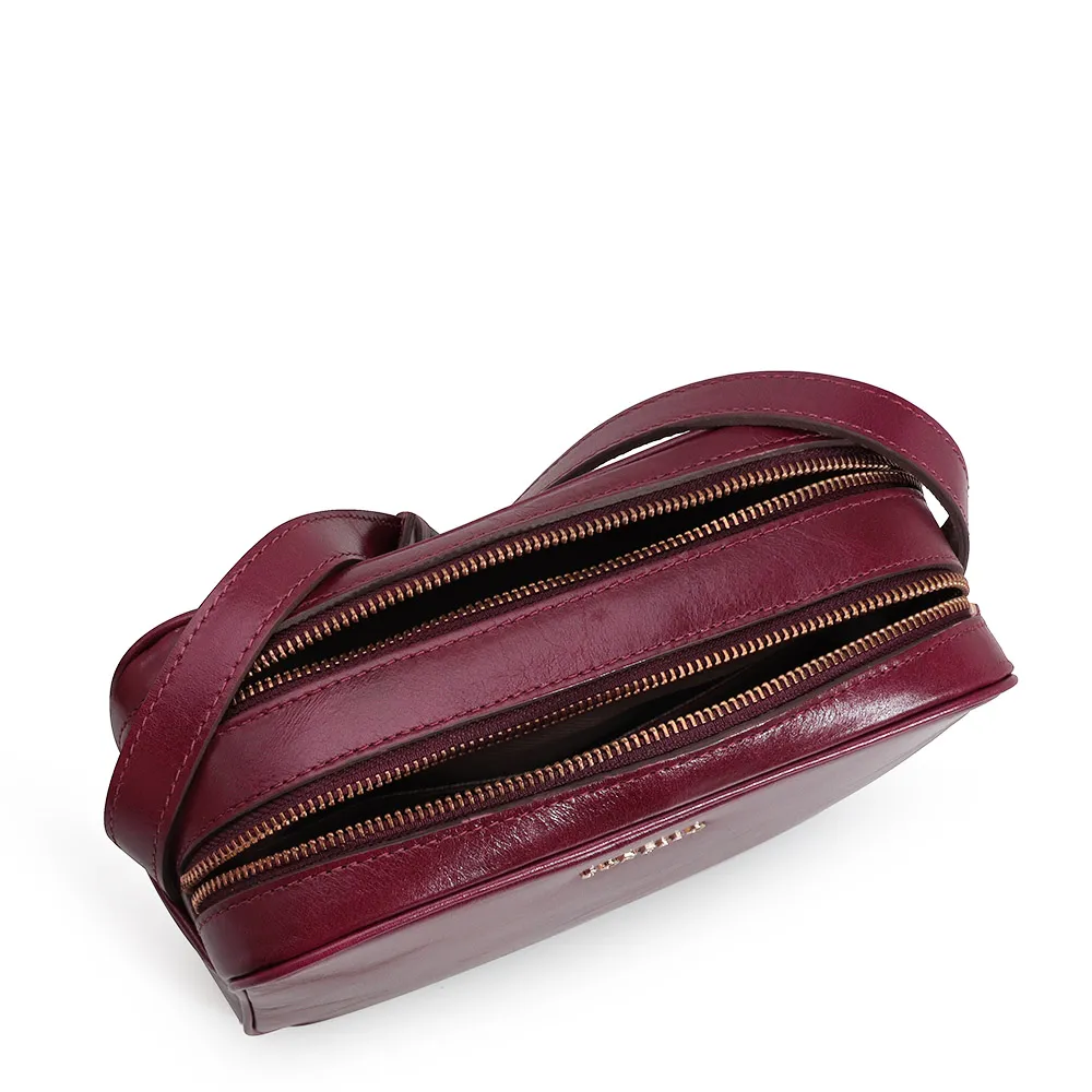 Bolsa Transversal Couro Vinho - imagem 4