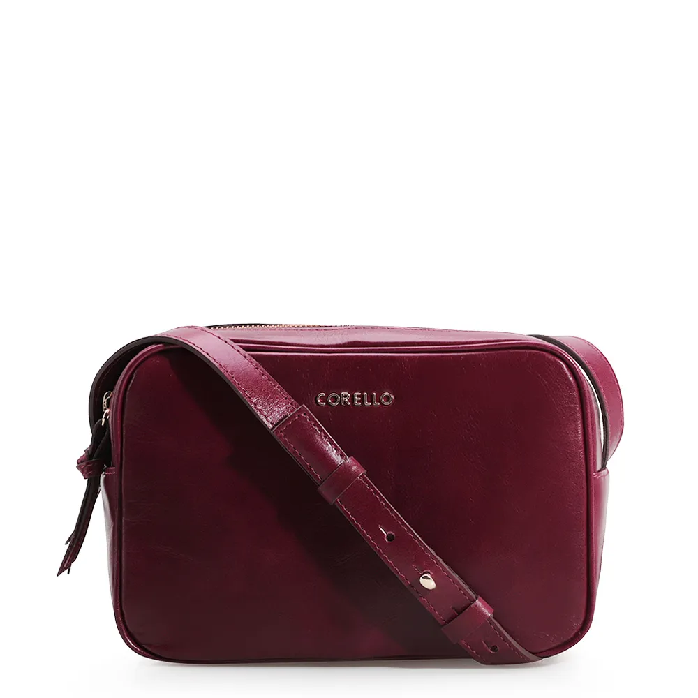 Bolsa Transversal Couro Vinho