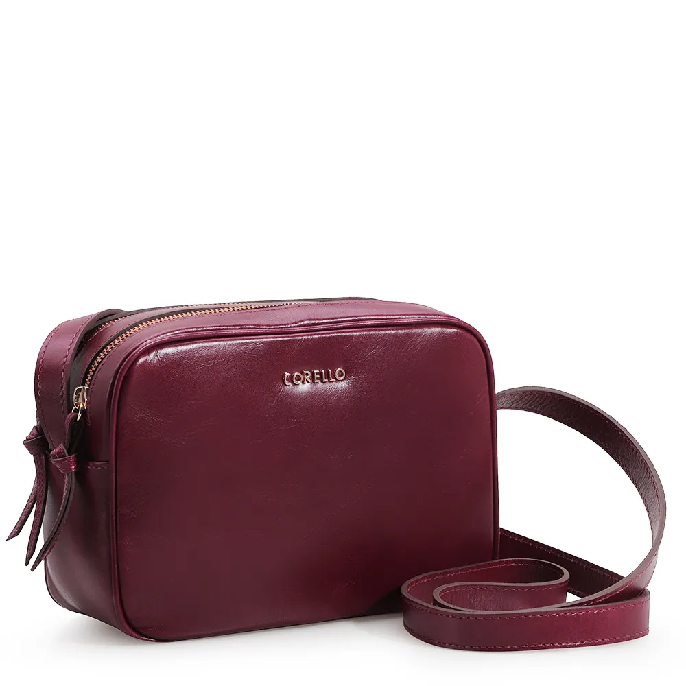 Bolsa Transversal Couro Vinho - imagem 2