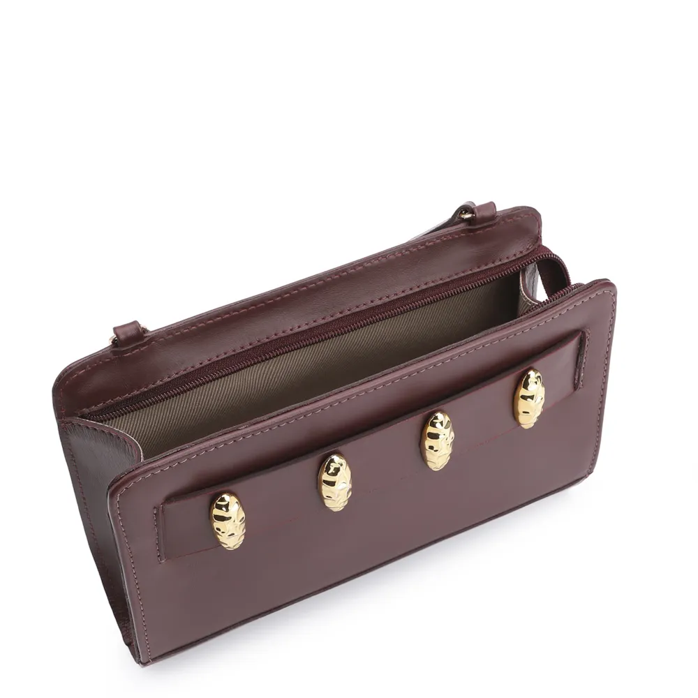 Bolsa Transversal Couro Vinho - imagem 4