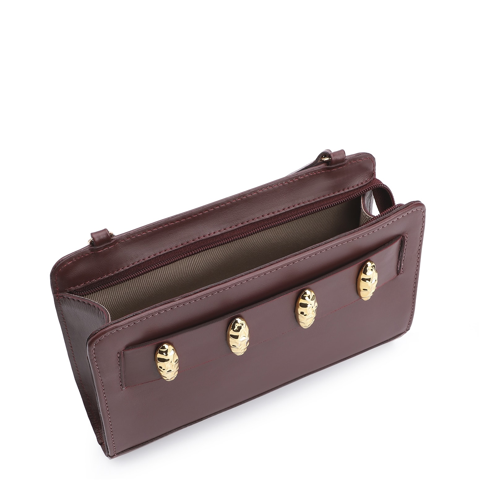 Bolsa Transversal Couro Vinho
