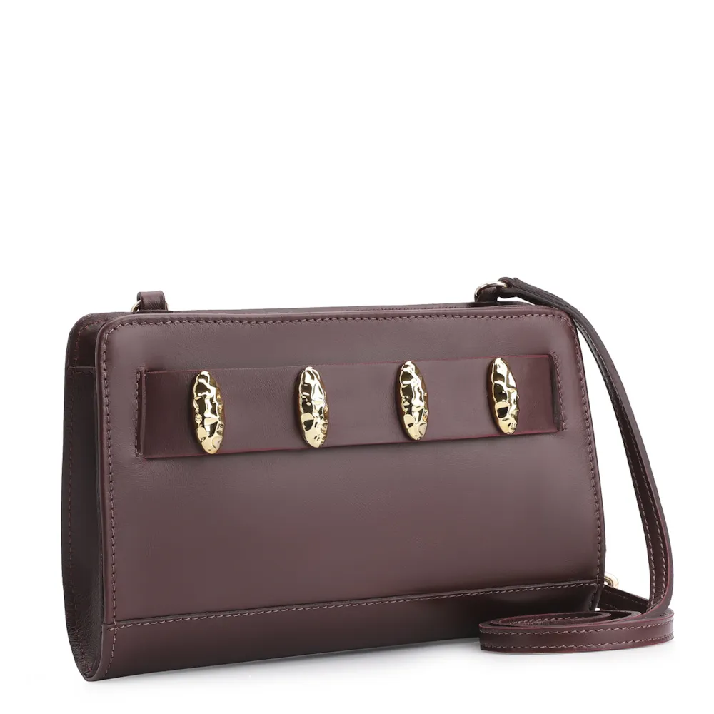 Bolsa Transversal Couro Vinho - imagem 2