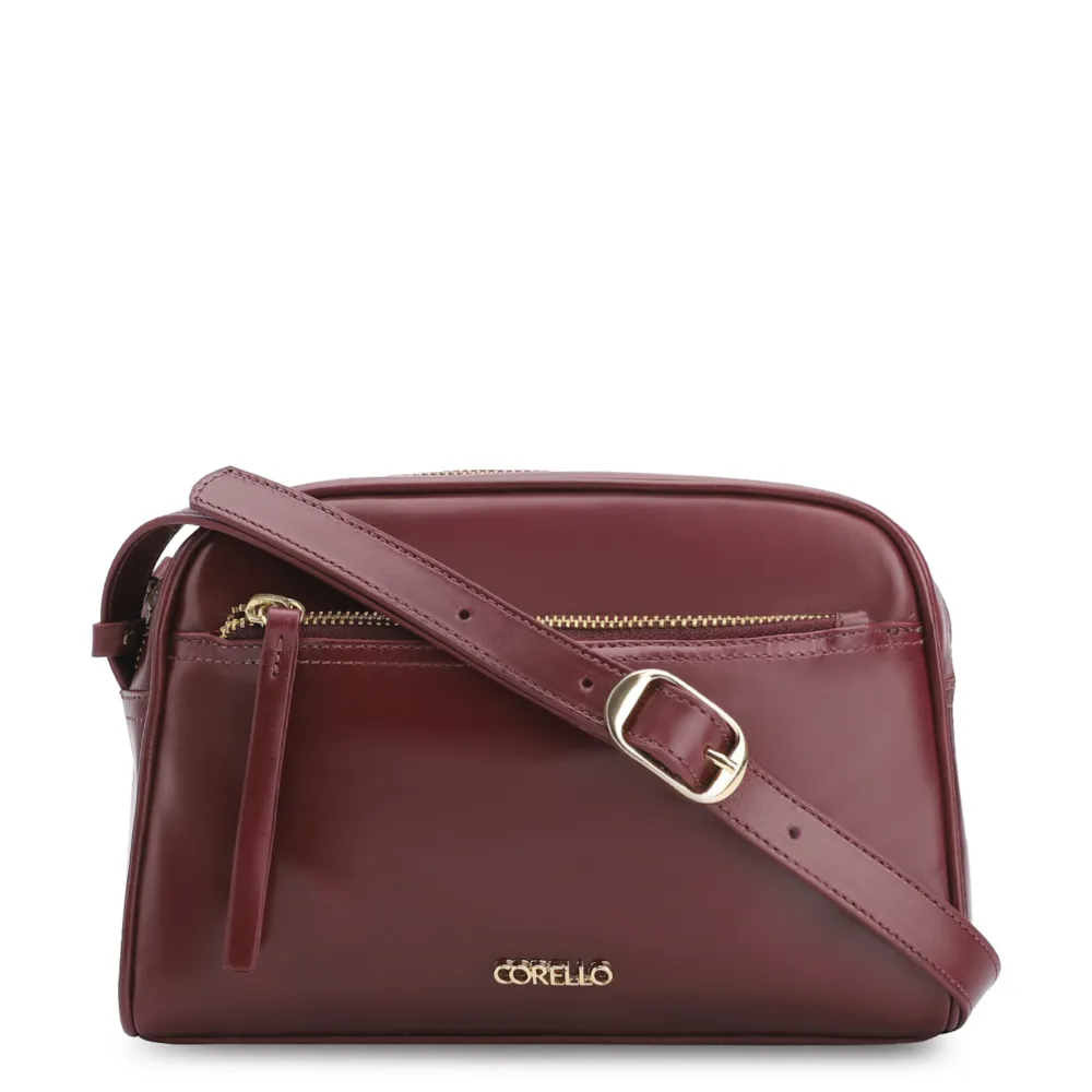 Bolsa Transversal Couro Vinho